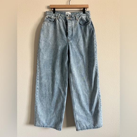 GANNI high rise wide leg woman’s denim jeans - Picture 1 of 13